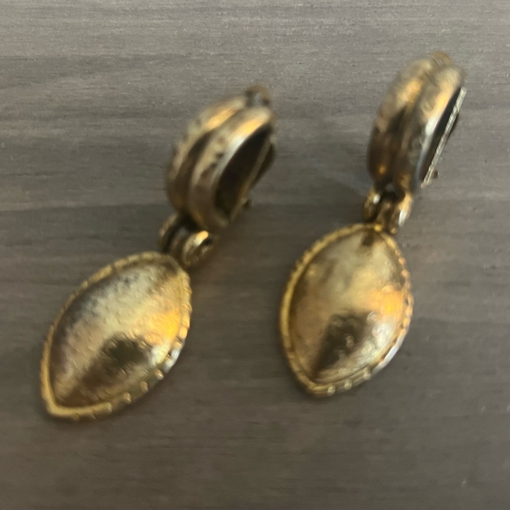 $50 FIRM Hammered Gold Drop Clip on Earrings